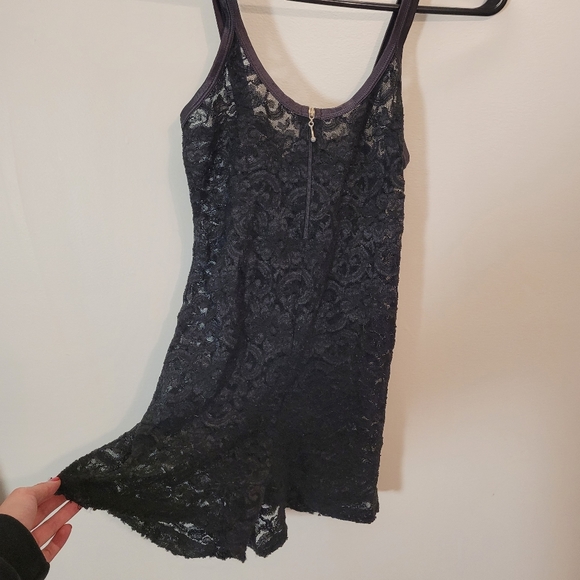 La Senza Vintage Lingerie Black Lace Zip Up Romper - Size XS - Picture 2 of 7